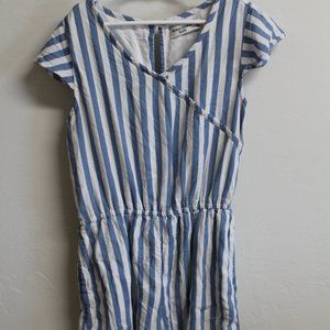 Abercrombie Kids Blue & White Striped Shorts Romper Size 9/10